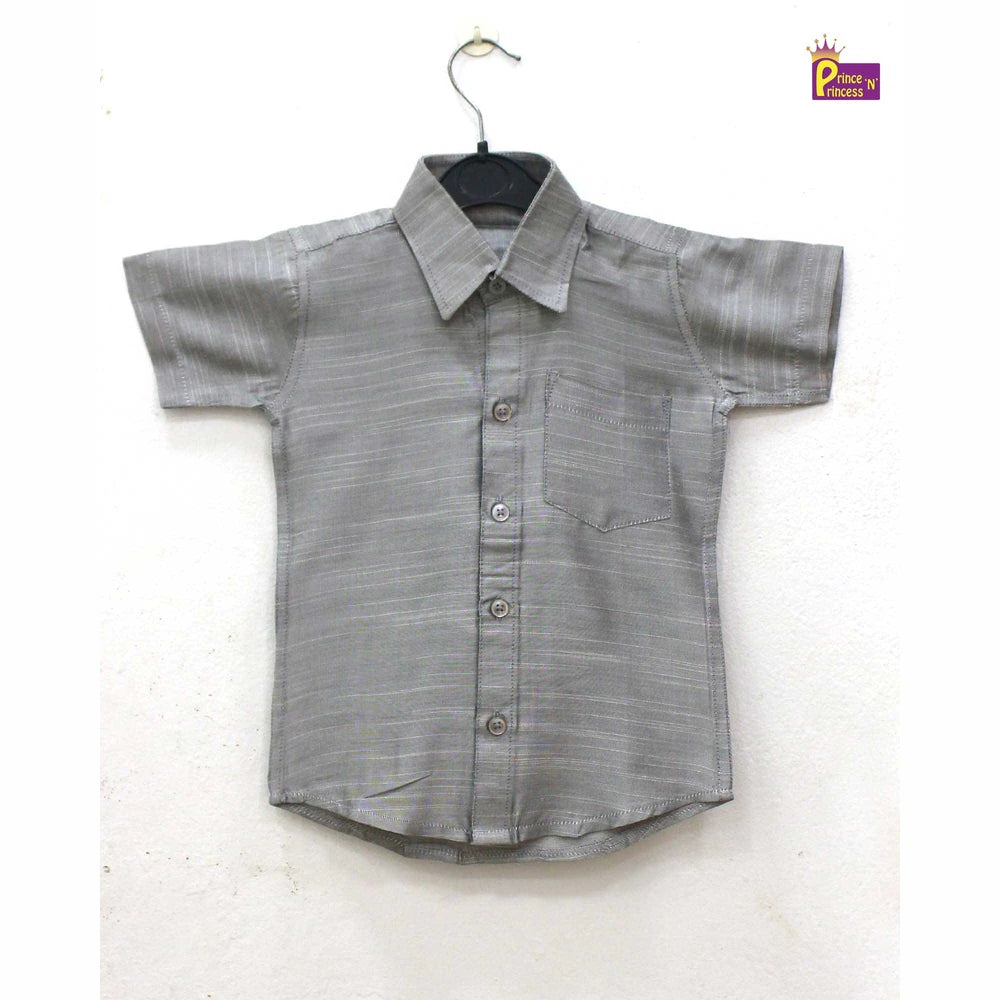 Kids Cotton Grey Half Sleeve shirt BS001