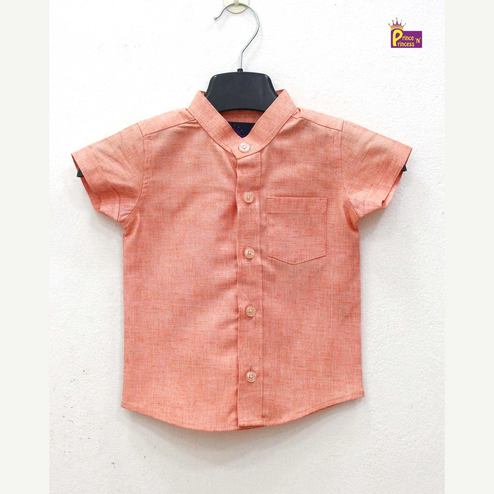 Kids Cotton Orange half Sleeve shirt ST165