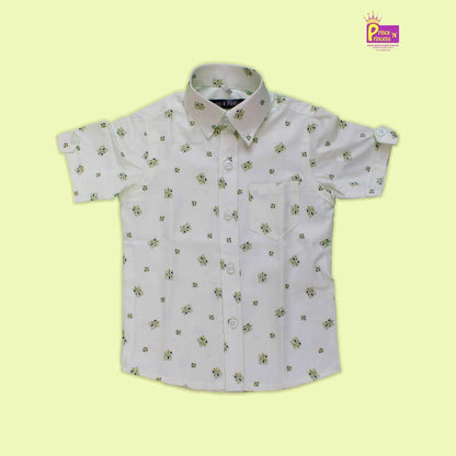Kids Cotton Pista green Half Sleeve shirt ST017