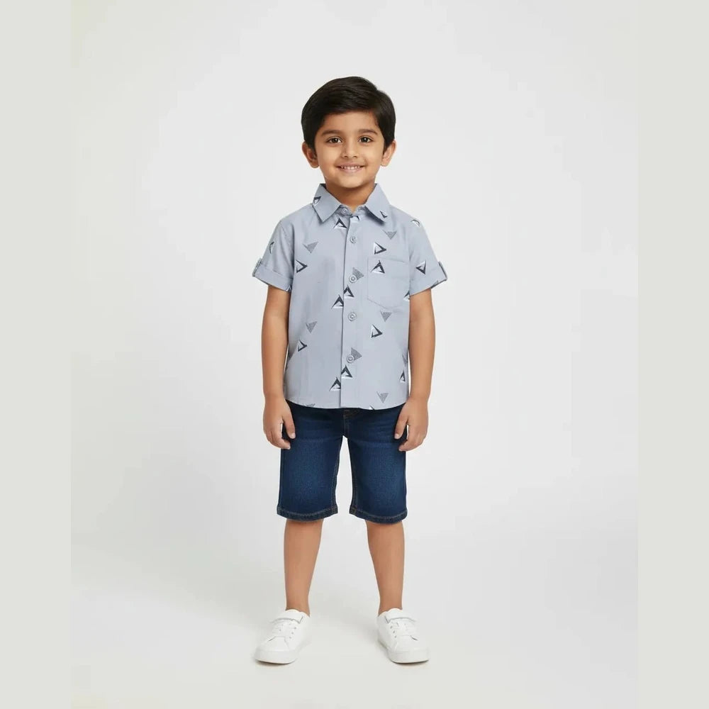 Kids Cotton Printed half Sleeve shirt ST041