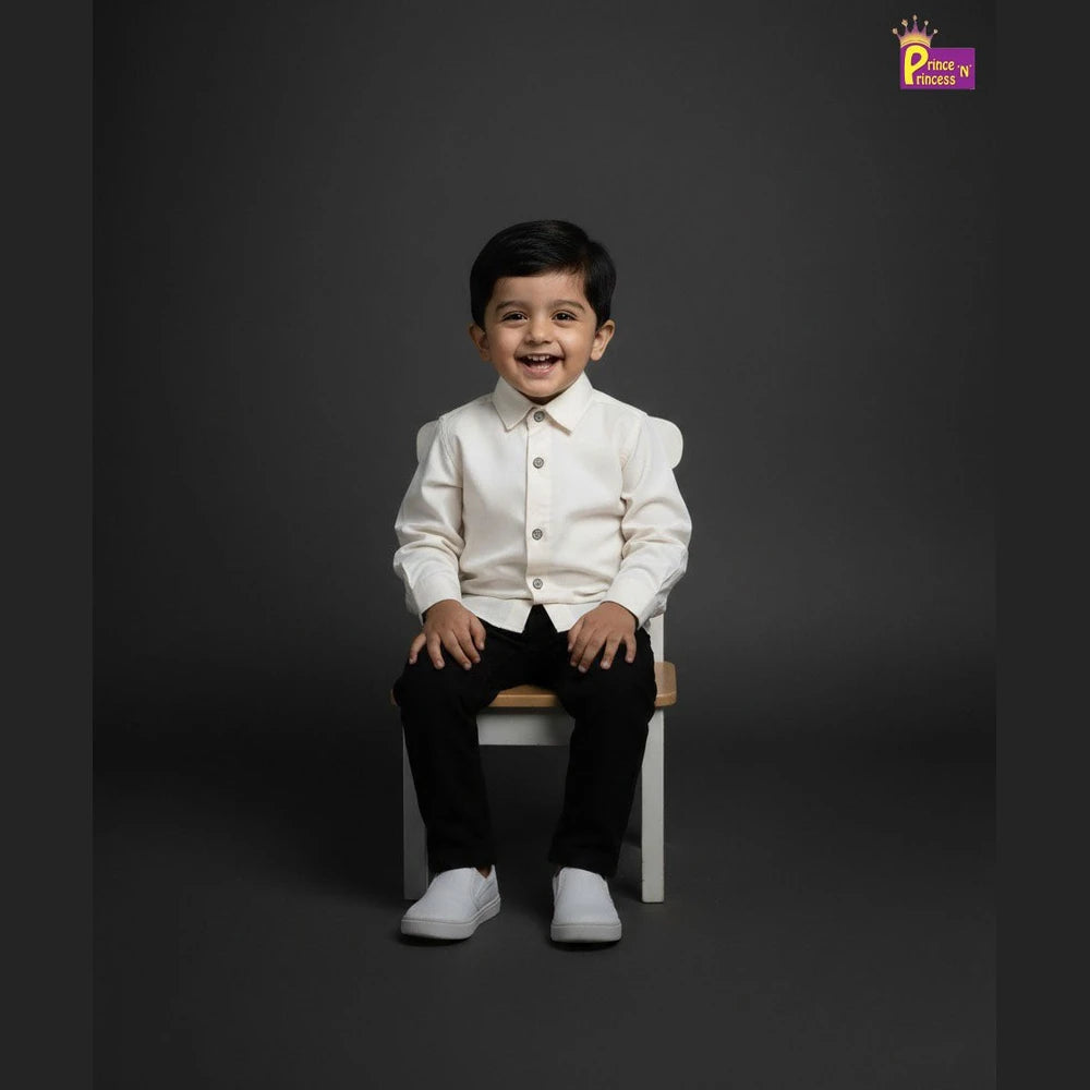 Kids Cotton Shirt Off White ST218