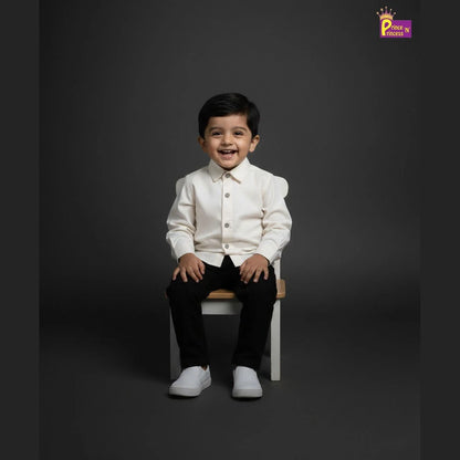 Kids Cotton Shirt Off White ST218
