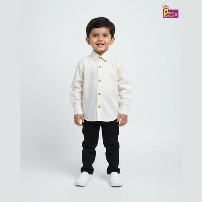Kids Cotton Shirt Off White ST218