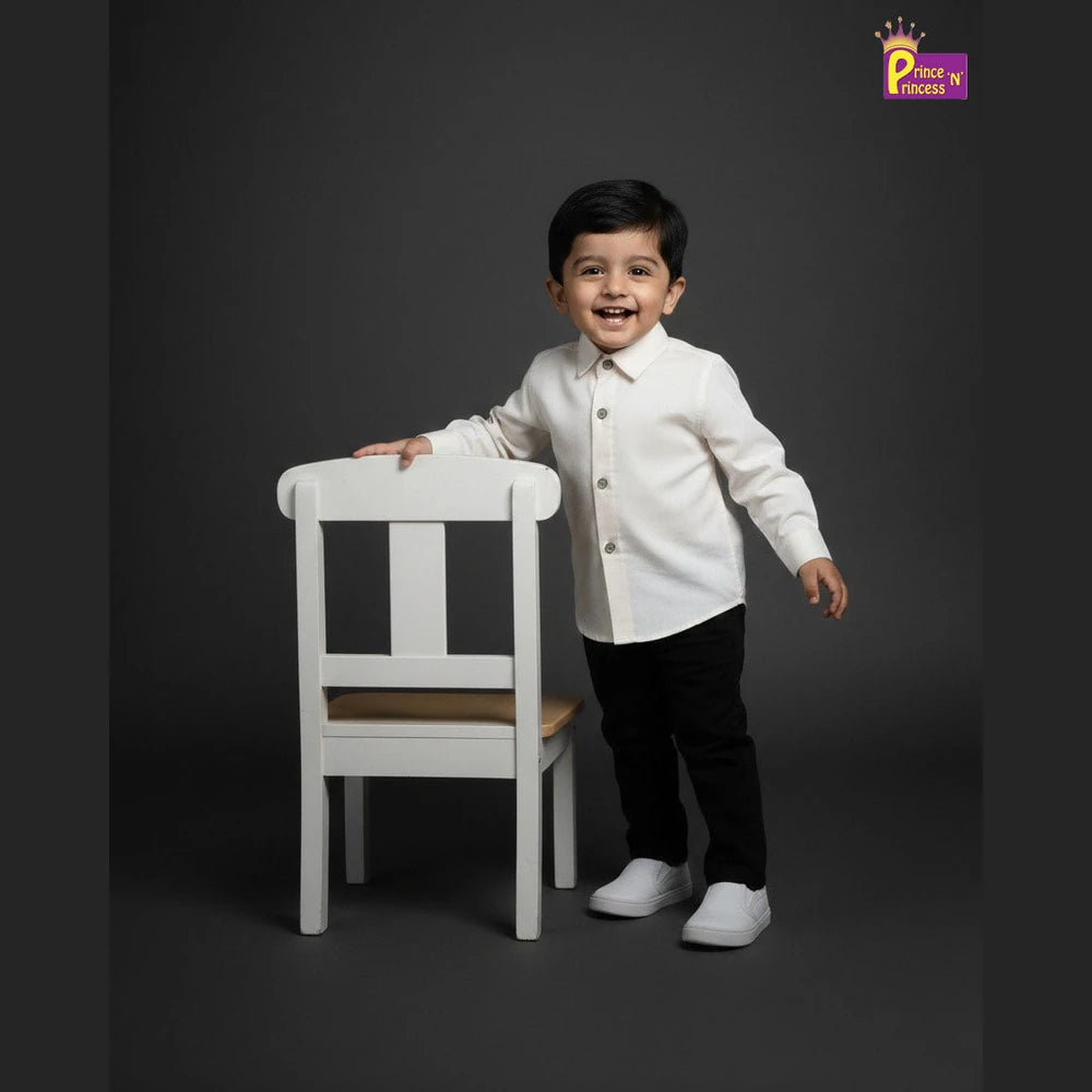 Kids Cotton Shirt Off White ST218
