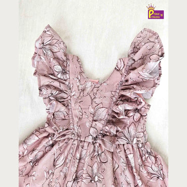 Kids Floral Peach Frock CF311