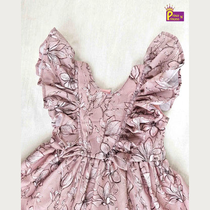 Kids Floral Peach Frock CF311