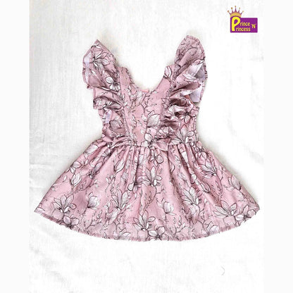Kids Floral Peach Frock CF311