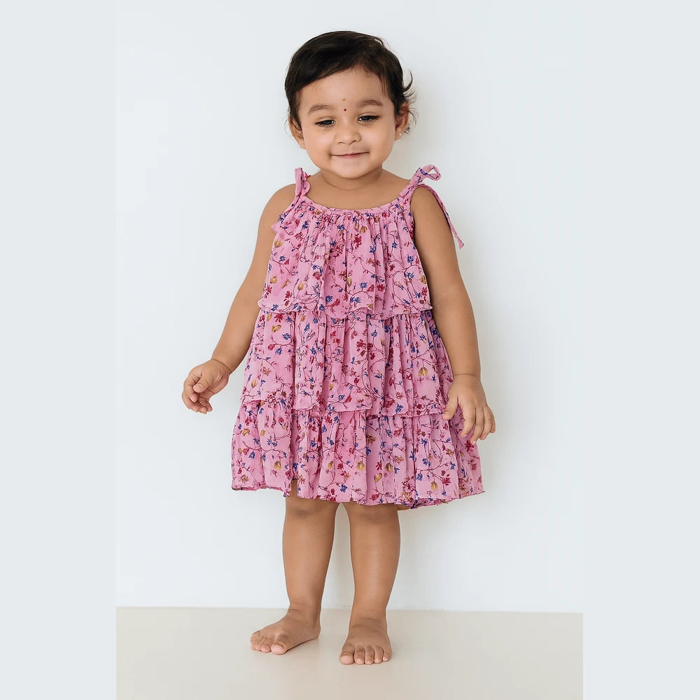 Kids Georgette Blue Trendy Frock WGF084