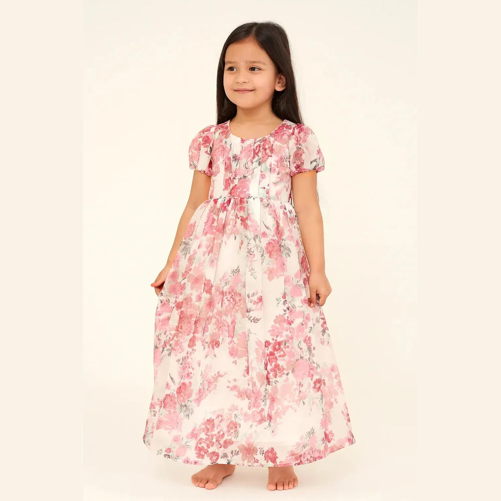 Kids Georgette Pink Trendy Gown WGF021