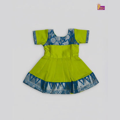 Kids Green With Blue Party Frock LDF333