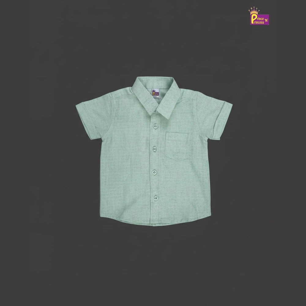 Kids Half Sleeve Cotton Shirt in Pista Green ST226