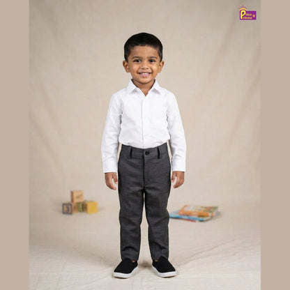 Kids Lycra Full Length Pant in Dark Grey PT025