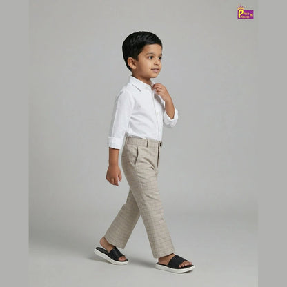 Kids Lycra Full Length Pant in Grey PT024