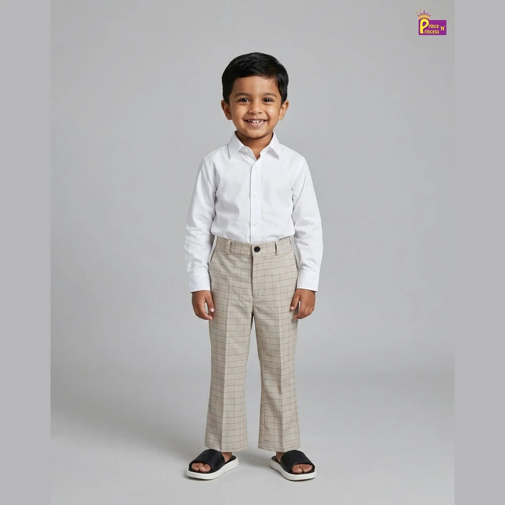 Kids Lycra Full Length Pant in Grey PT024