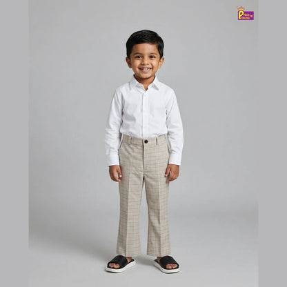 Kids Lycra Full Length Pant in Grey PT024