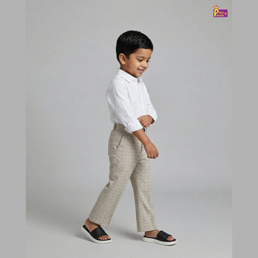 Kids Lycra Full Length Pant in Grey PT024
