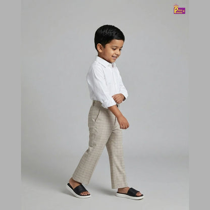 Kids Lycra Full Length Pant in Grey PT024