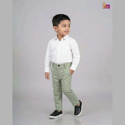 Kids Lycra Full Length Pant in Pista Green PT022