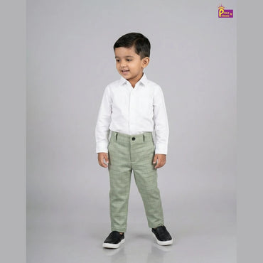 Kids Lycra Full Length Pant in Pista Green PT022