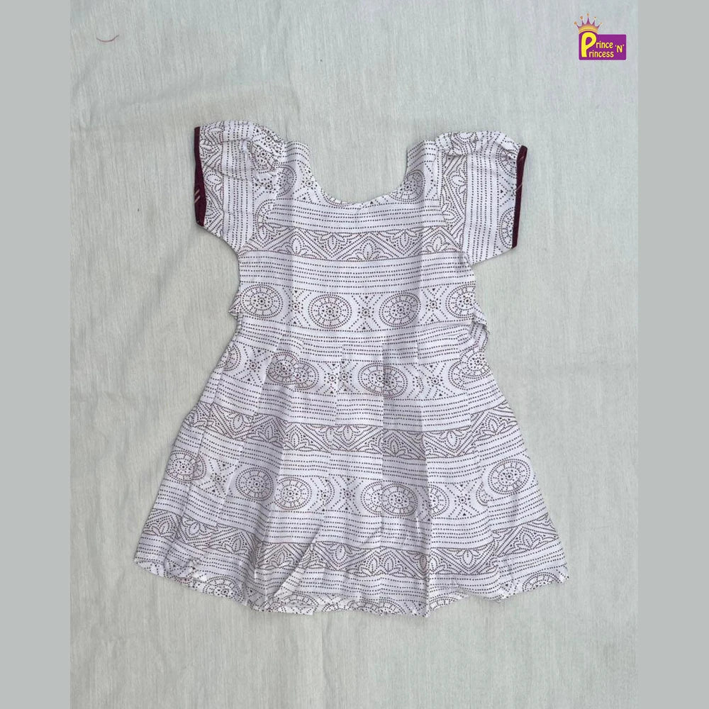 Kids Maroon Coat Cotton Frock CF404