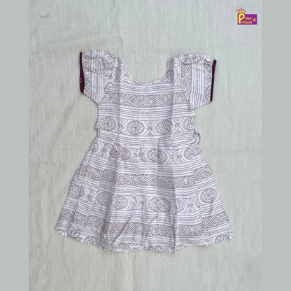 Kids Maroon Coat Cotton Frock CF404