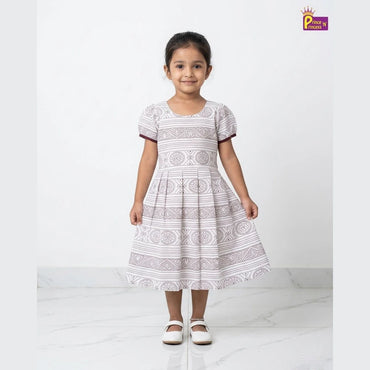 Kids Maroon Coat Cotton Frock CF404