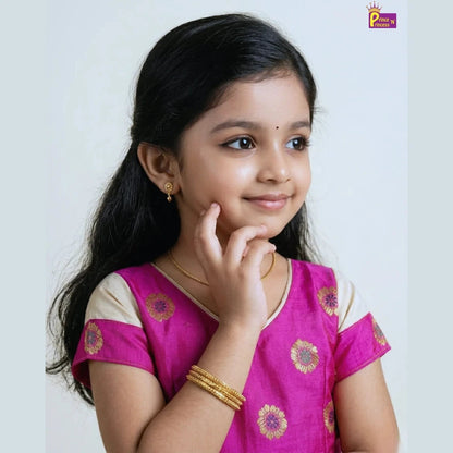 Kids Pink And Half white Traditional Pattu Pavadai PPP1346
