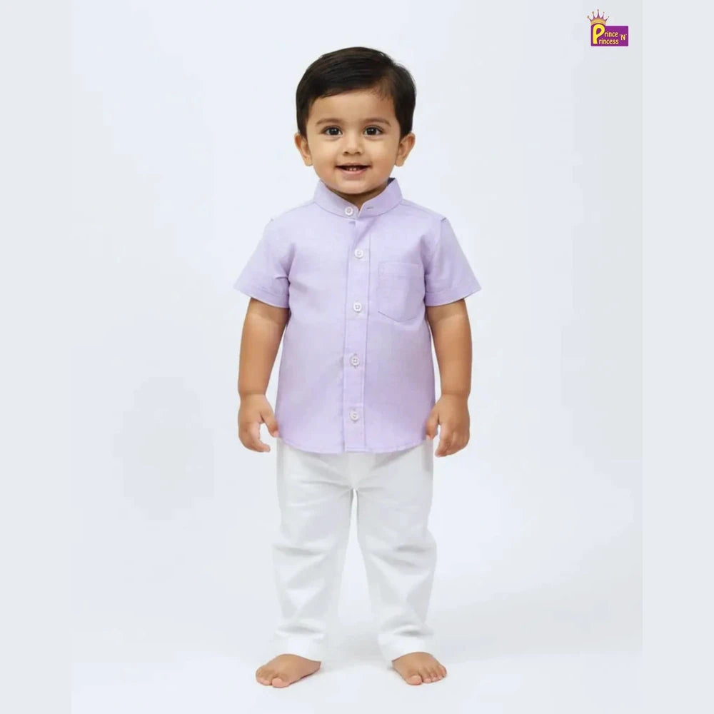 Kids Purple Cotton Shirt ST067