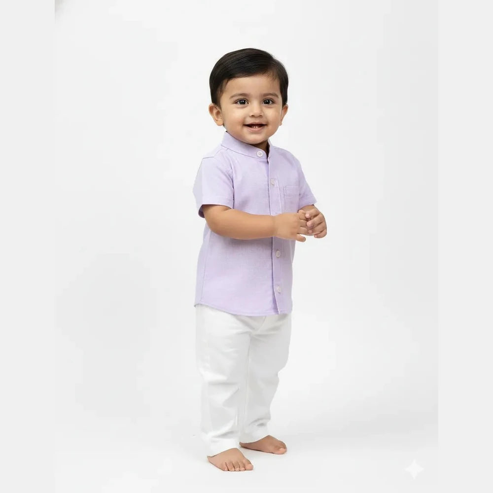 Kids Purple Cotton Shirt ST067