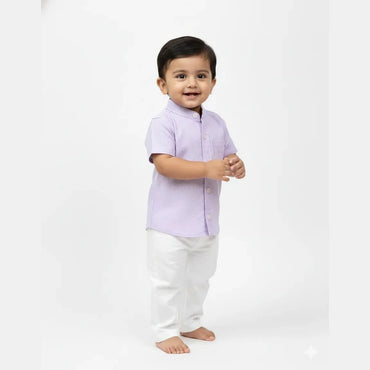 Kids Purple Cotton Shirt ST067