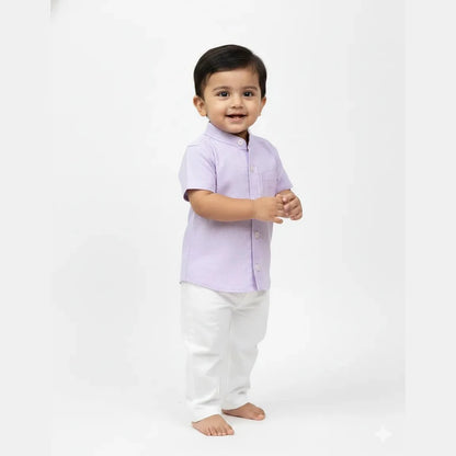Kids Purple Cotton Shirt ST067