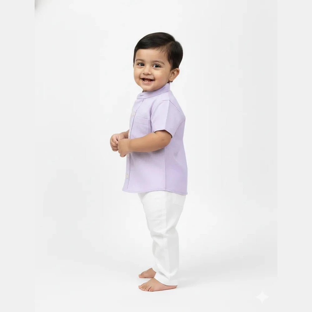 Kids Purple Cotton Shirt ST067