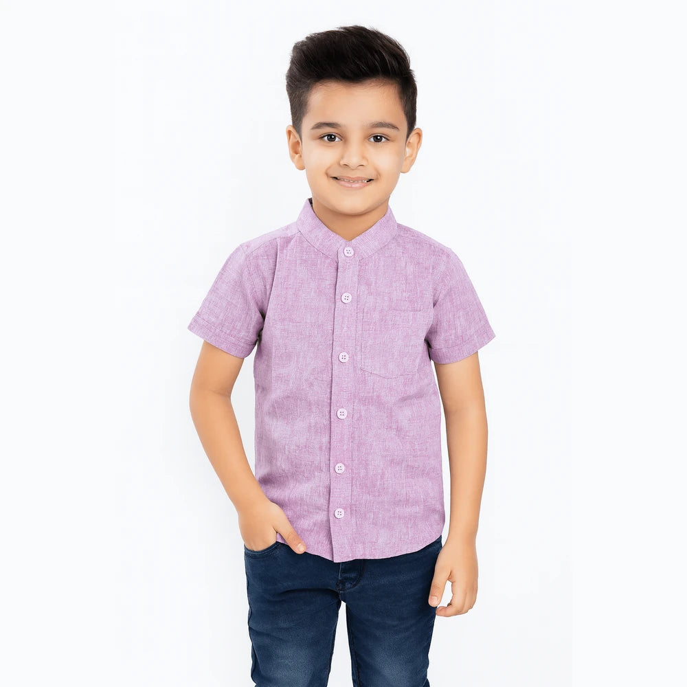 Kids Purple Cotton Shirt ST101