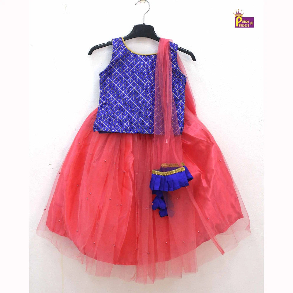 Kids Purple Pink Sequence Embroidery Lehenga Choli LC249