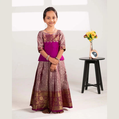 Kids Purple Traditional Pattupavadai PPP1620