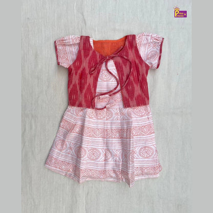 Kids Red Coat Cotton Frock CF403