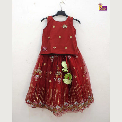 Kids Red emproidery Net ethnic Lehenga Choli LC152
