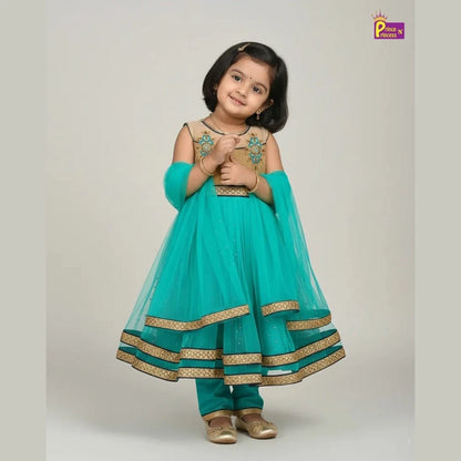 Kids Sandal With Rama Green Full Gown WGF086