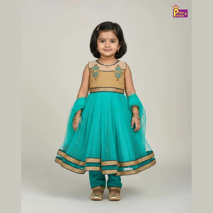 Kids Sandal With Rama Green Full Gown WGF086