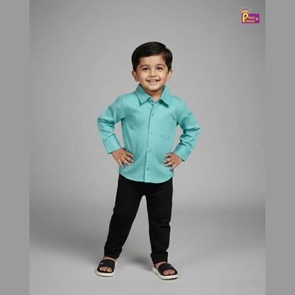Kids Seafoam Blue Full Sleeve Shirt ST068