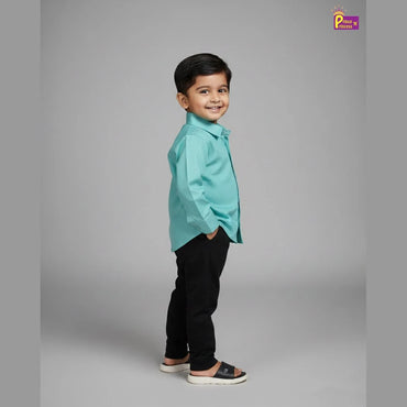 Kids Seafoam Blue Full Sleeve Shirt ST068