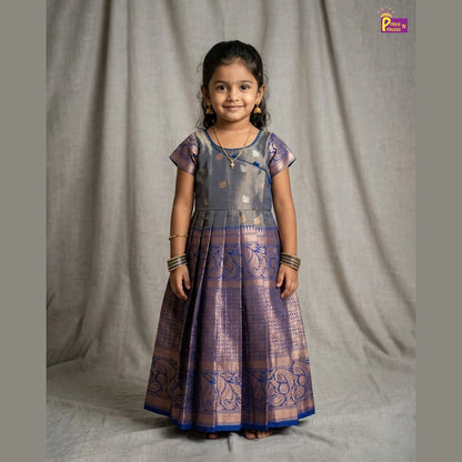 Kids Traditional Blue Party Frock PG498