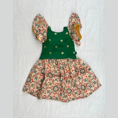 Kids Trending Green Halfwhite Lehenga Choli LC291