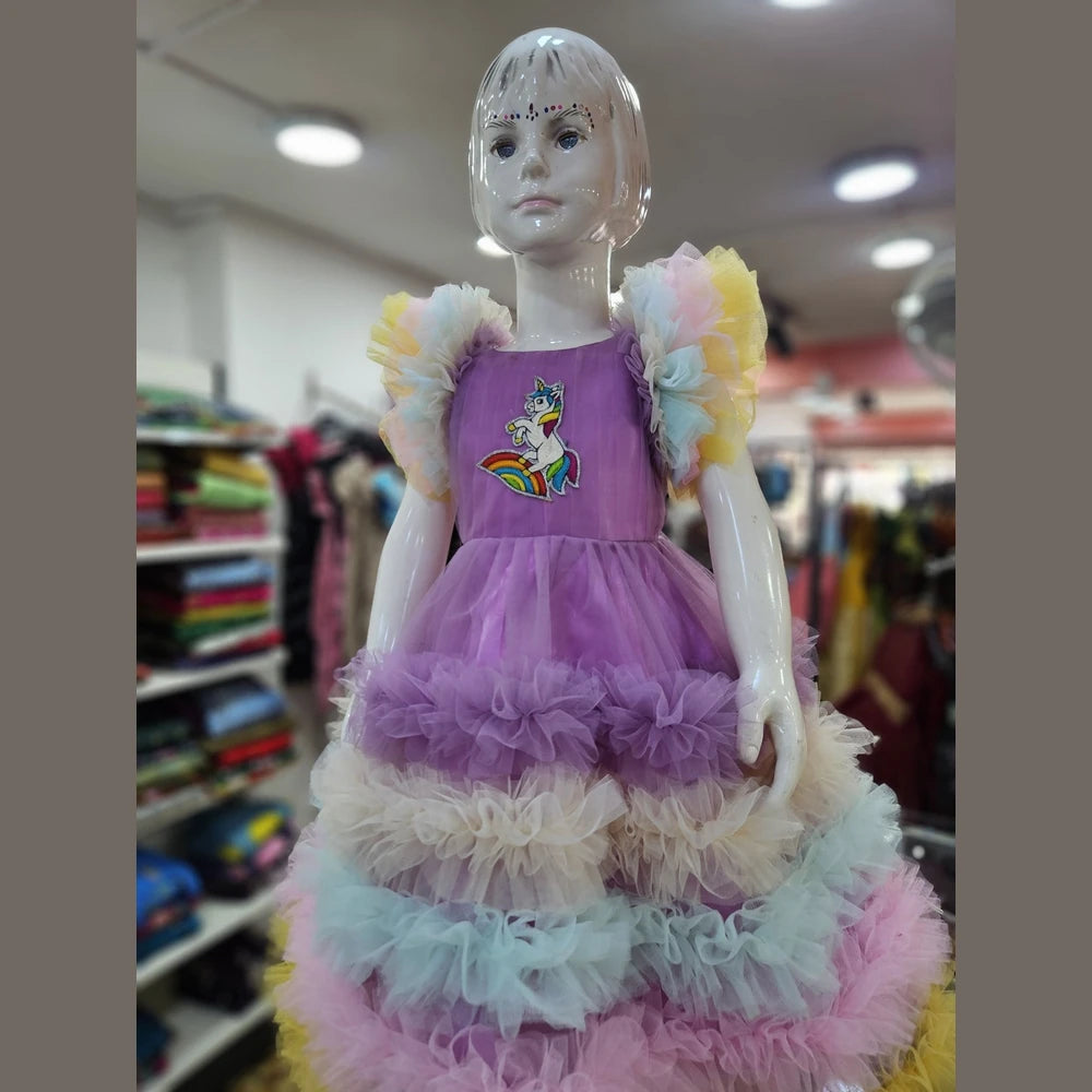Kids Unicorn multi colour Prince N Princess Party Gown BG234