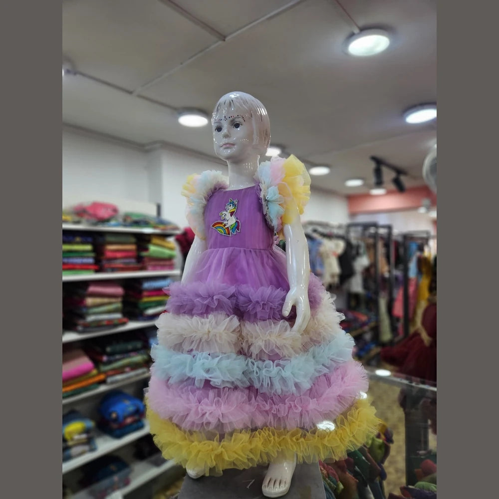 Kids Unicorn multi colour Prince N Princess Party Gown BG234