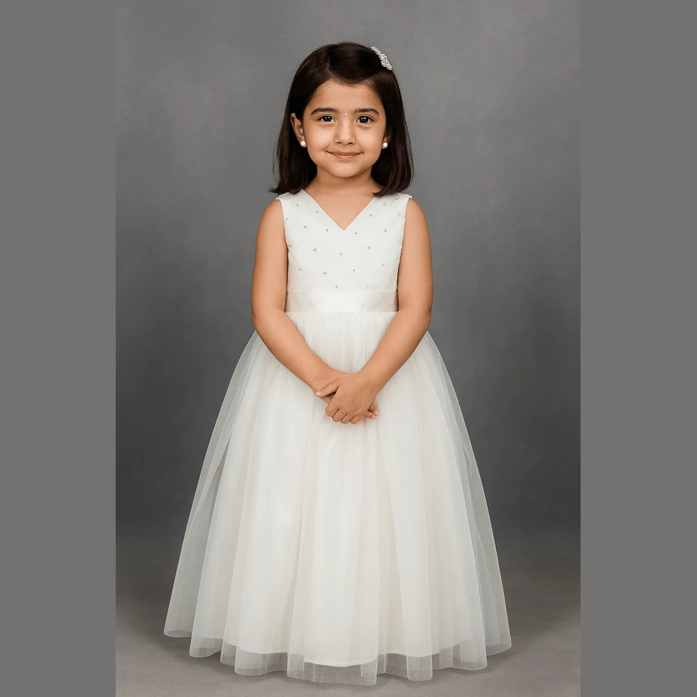 Kids White Festival Gown WGF004