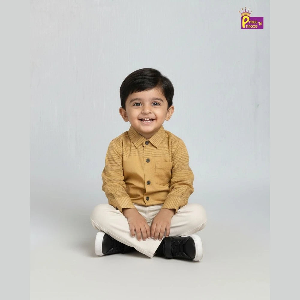 Kids Yellow Cotton Shirt ST214