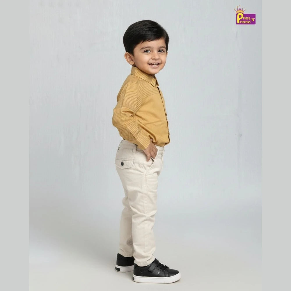 Kids Yellow Cotton Shirt ST214