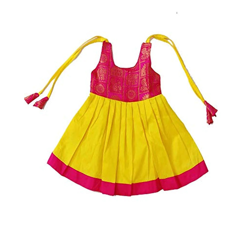 New Born Yellow Pink Lakshana Frock LF206