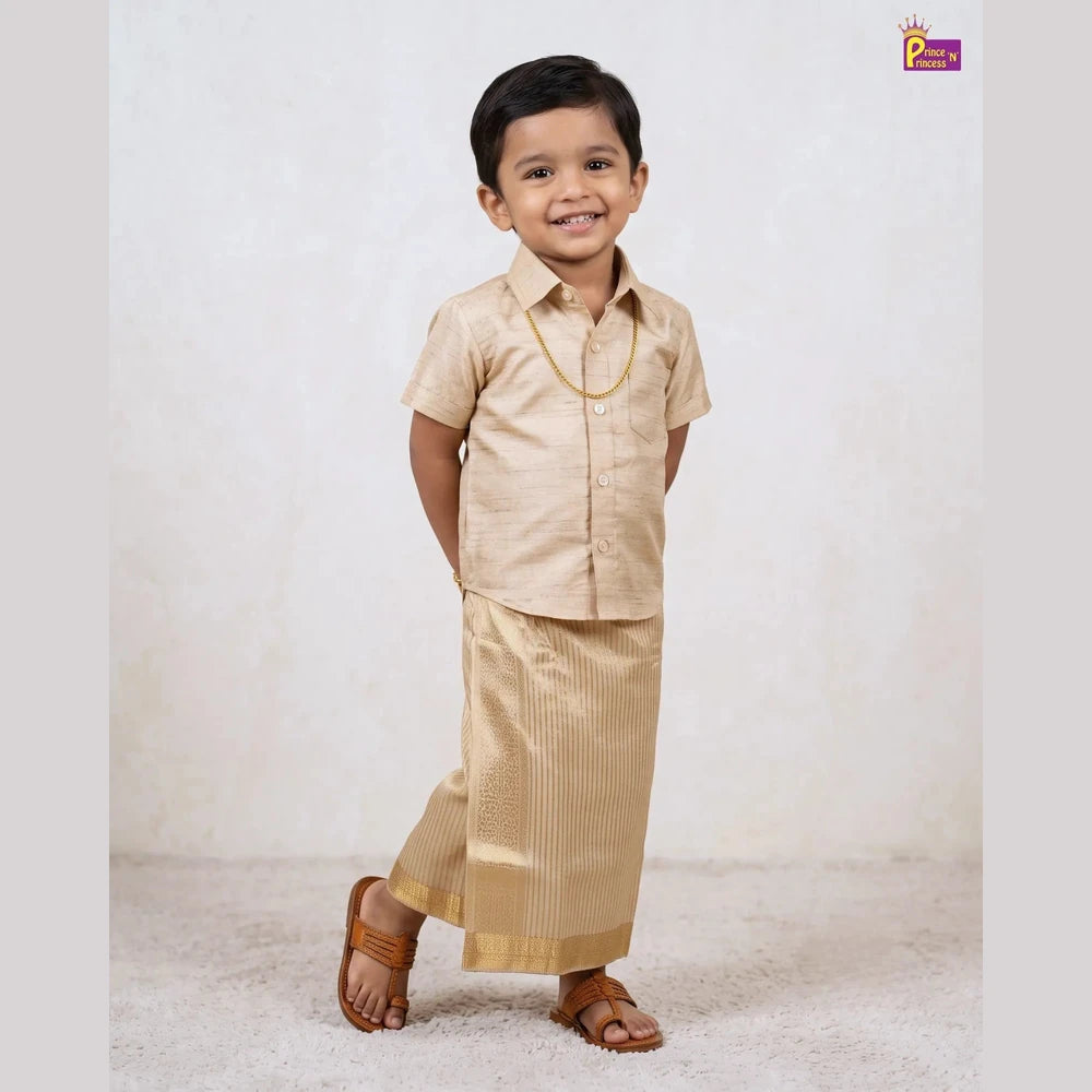 Onam Shirt and Dhoti Set for Boys | Kerala Traditional Wear SD119